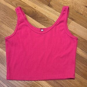pink cropped tank top